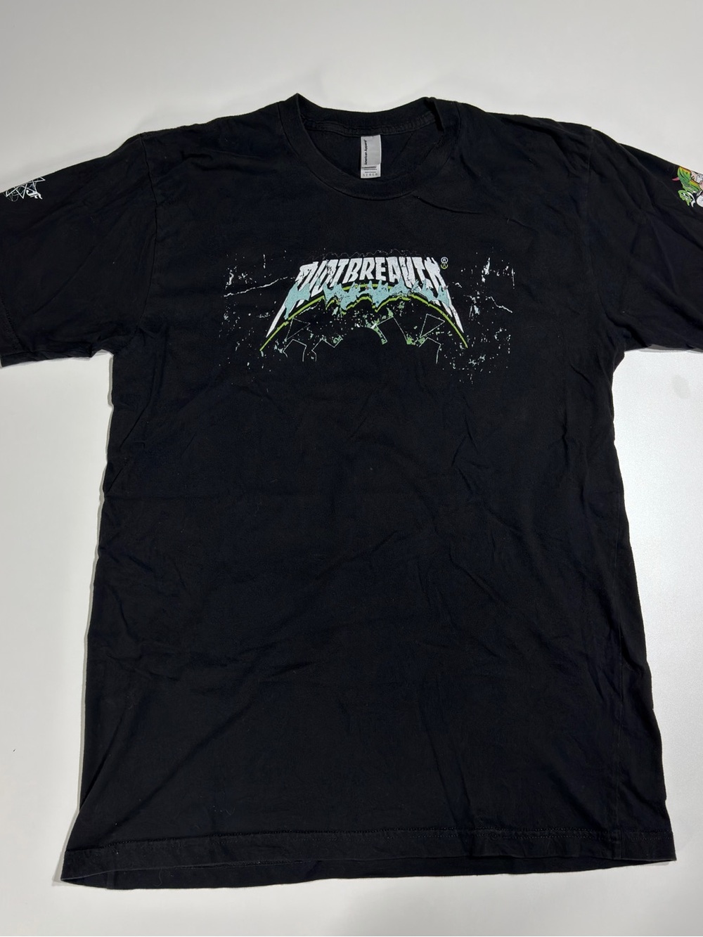 “THOT BREAKER” American Apparel Black Graphic Tee with White and Green Print